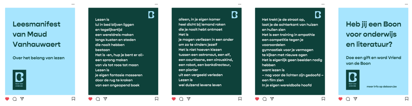 Instagramposts Lezen is Boon voor Onderwijs